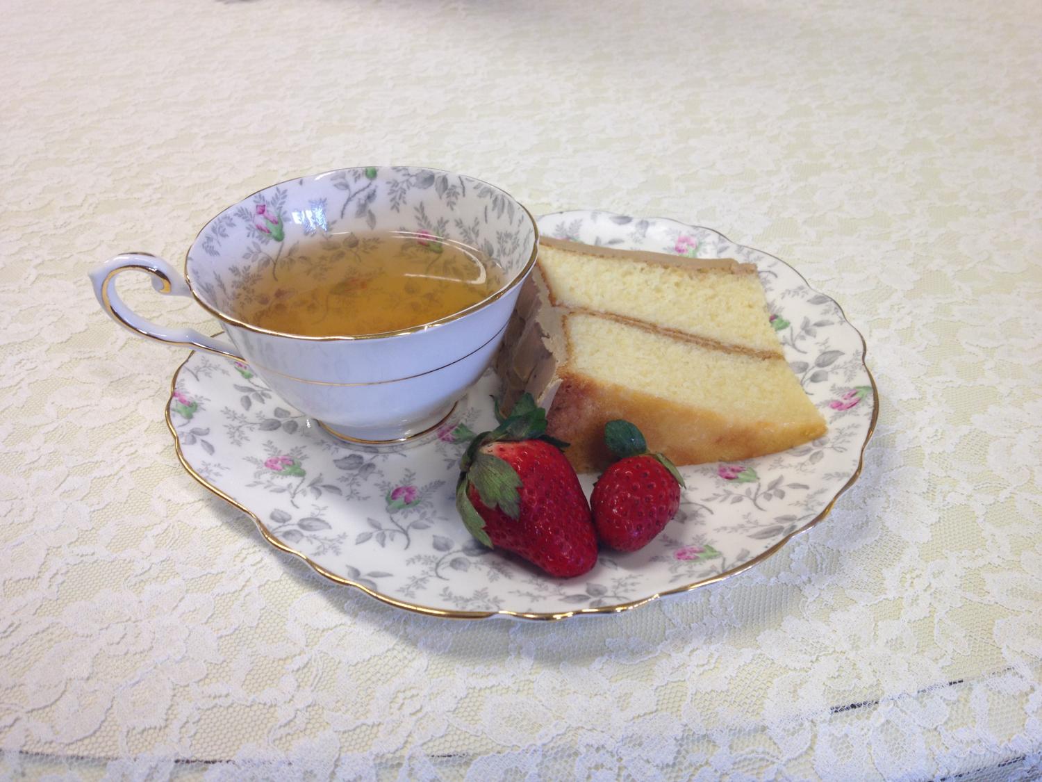 eclectic cottage tea and cake plate